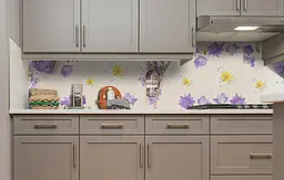 Кухонний фартух Лаванда і Дзвіночки вінілова наклейка для кухні ПВХ Квіти Бежевий 60х200 см Happy Pocket Z181341 - мініатюра 4