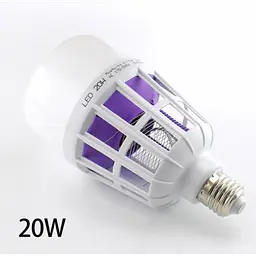 Світлодіодна лампа від комарів лампочка пастка комарів з електрошоком 220V світлодіодна - мініатюра 2