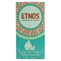 Чай чорний Etnos байховий дрібний з ароматом бергамота 30 г (20 шт. x 1.5 г)