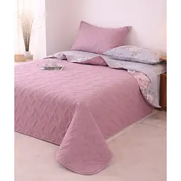 Комплект стьобане покривало 200×230 см із сатину з 2 наволочками 50*70 см якість та сучасний вигляд Розовий