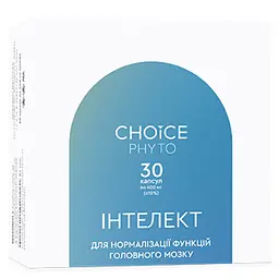 ІНТЕЛЕКТ Чойс, 30 капсул - Комплекс для нормалізації функцій головного мозку | Choice Phyto