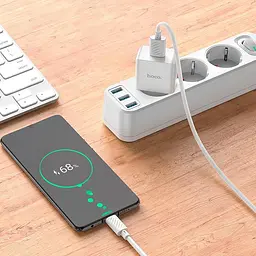 Адаптер мережевий HOCO Leisure Micro USB Cable single port charger C106A комплект зарядний білий - мініатюра 7