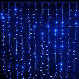 Гірлянда штора 3х3м 360 LED Синій - мініатюра 5