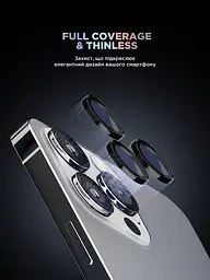 Захисне скло для камери Apple iPhone 15 Pro/15 Pro Max, Supreme BI, чорний колір, з рамкою, глянцеве скло для захисту лінз, протиударне, прозоре, з клейовим шаром по контуру, не впливає на якість фото, ArmorStandart (ARM76591) - мініатюра 2