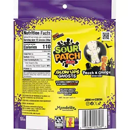 Жувальні цукерки Sour Patch Kids Glow Ups Ghosts Halloween Soft & Chewy Candy 237г - мініатюра 9