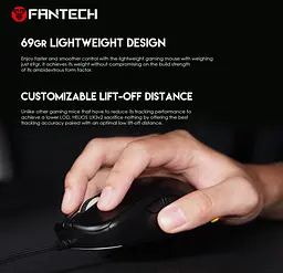 Ігрова миша Fantech UX-3 V2 HELIOS PixArt 3389, 400IPS, 50G, 1600DPI Black - мініатюра 4