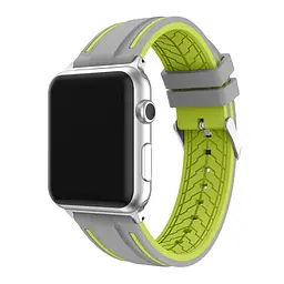 Силіконовий ремінець Primo Color Strip для Apple Watch 38 мм, 40 мм, 41 мм Grey Yellow - мініатюра 2