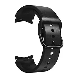 Ремінець для Samsung Galaxy Watch 4 Classic 46mm - чорний ширина кріплення 20мм силікон-шкіра Watchbands West (W17-8WB40321993) - мініатюра 3