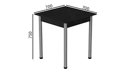 Стіл кухонний Ferrum-decor Агата 75x70x70 Сірий ДСП Сосна Кембра 16мм (FRD-105672) - мініатюра 3