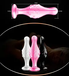 Скляний фалоімітатор LoveToy 4.5" Glass Romance 11.5 см чорний - мініатюра 4