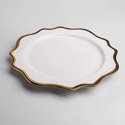 Тарілка сервірувальна порцелянова Antique White 25 см Yiwu HKPP-10 - мініатюра 4