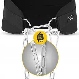 Пояс атлетичний для обтяження 4FIZJO Dip Belt 100 см Black (P-5905973402262) - мініатюра 2