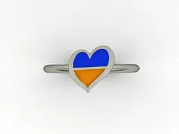 Каблучка з родієвого срібла з емаллю 17 SK-0001