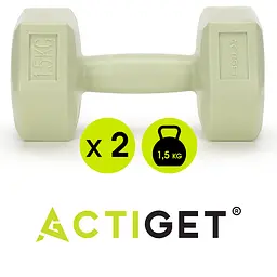 Гантелі Actiget Hex 2 x 1.5 кг ACT0157 Green - мініатюра 4