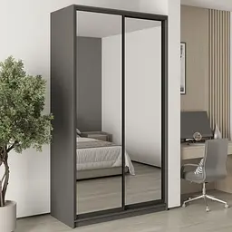 Шафа-купе дводверна MebelStar Стандарт BG 2 Дзеркала 130x60x240 см Антрацит (MBS-10366)