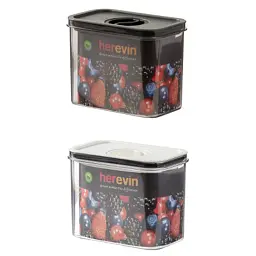 Харчовий контейнер Herevin Canister-Vacuum Lid-White-Black вакумна кришка 1.2 л (161179-000)
