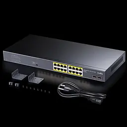 Комутатор Cudy GS1020PS2 16-Port Gigabit PoE+ Switch with 2 Gigabit SFP ports 200W - мініатюра 4