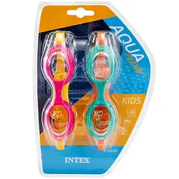 Окуляри для плавання дитячі Intex 55693 Aqua Flow Kids, 2 пари в пакованні, регульована гумка, від 3 до 8 років