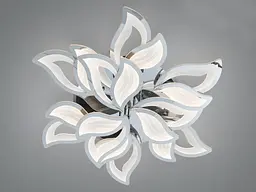 Витончена стельова LED-люстра-квітка Diasha 9033/6+3HR, гальваніка, 225W, підсвітка, димер, пульт - мініатюра 3