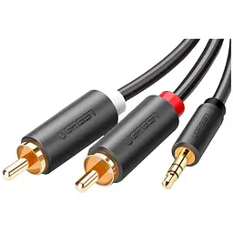 Кабель мультимедійний AUX 3.5mm TRS to RCAx2 M/M 5.0m AV102 Black Ugreen (10513)