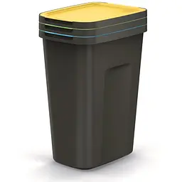 Баки для сортування сміття Prosperplast Keden Compacta Q Plus, комплект 3x35 л, чорний, кришка синя, зелена, жовта - мініатюра 7