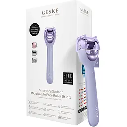 Электронный ролик для лица с микроиглами GESKE MicroNeedle Face Roller 9 в 1 фиолетовый