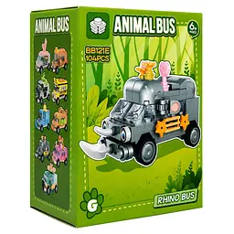 Дитячий конструктор Rhino Bus BB121E-G серії Animal Bus, 104 деталі