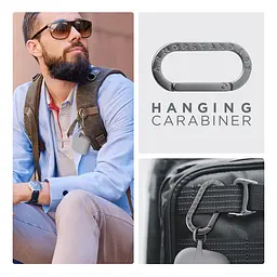 Силіконовий чохол для навушників Apple AirPods 4, Hang Case, сірий, ультратонкий захисний кейс товщиною 2 мм, захист від подряпин, пилу та ударів, компактний, з карабіном для кріплення, ArmorStandart (ARM81284) - мініатюра 6