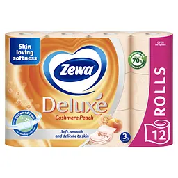 Туалетний папір Zewa Deluxe Персик тришаровий 12 рулонів - мініатюра 2