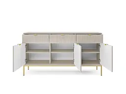Комод Perfect Home Нова / Nova 3-дверний з 3 шухлядами і золотими ніжками KSZ154 Кашемір (PFH-091245) - мініатюра 2