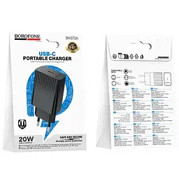 МЗП Borofone BAS73A Source PD20W (1USB-C) Black - мініатюра 3