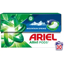 Капсули для прання Ariel Pods All-in-1 Гірське джерело 30 шт. (8700216765480) - мініатюра 2