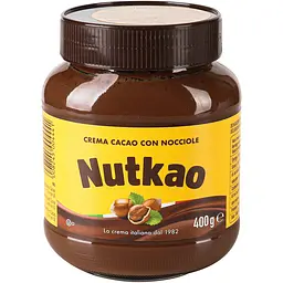 Паста горіхова Nutkao шоколадна з фундуком, 400 г (838012) - мініатюра 2