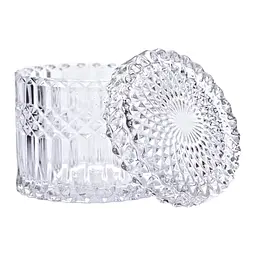 Цукерниця із скла Cylinder Crystal з кришкою 10 см Yiwu HP-4-100 - мініатюра 4