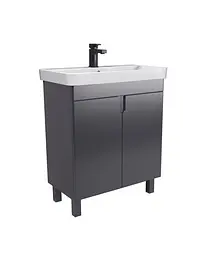 Тумба Мойдодир Simple Graphite 70-U з умивальником River 70 графітова універсальна Графіт - мініатюра 5