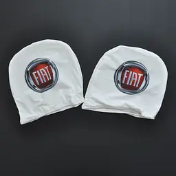 Чохли для підголівників Універсальні Fiat Білі Кольоровий логотип 2 шт - мініатюра 2