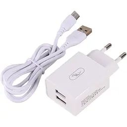 Зарядний пристрій SkyDolphin SC30T (2USB, 2.1A) White + кабель Type-C (SDMZP-000113) - мініатюра 3