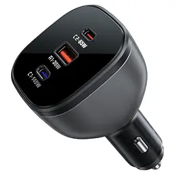 Автомобільне зарядне пристрій ACEFAST B14 165W (2xUSB-C+USB-A) 3-port car charger Чорний - мініатюра 3