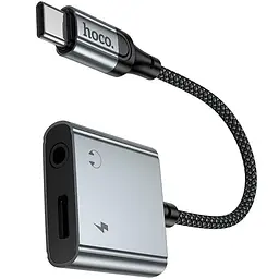 Перехідник Hoco UPA34 Type-C to Type-C + 3.5mm Metal gray - мініатюра 3