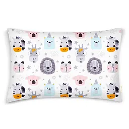 Дитяча постільна білизна в ліжечко SAFARI ANIMALS CS13, рожевий (AnimalsFaceRoseGrey_58LightBlue_140) - мініатюра 3