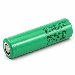 Аккумулятор Samsung INR18650-25R 2500mAh 20A — высокоточный Li-ion аккумулятор 18650 для повербанков, вейпов и электроники.