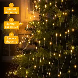 Гірлянда GarlandoPro Кінський хвіст 200 LED 10 ниток довжина 2 м, жовтий (1733012Y) - мініатюра 2