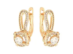 Сережки Xuping англійська застібка Позолота 18K "Візерунок з кристалами" арт.307065