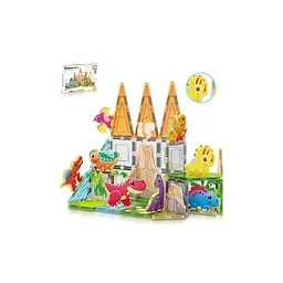 Конструктор Picasso магнітний Tiles Dinosaur Set з 8 фігурками динозаврів 38 деталей (817338028848) - мініатюра 3