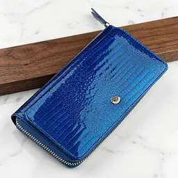 Гаманець жіночий ST Leather 18435 (S7001A) лакований синій - мініатюра 1