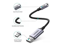 Звукова карта UGREEN CM477 Gray (30757) - мініатюра 5