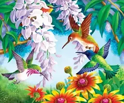 Алмазна мозаїка на підрамнику Колібрі 40×50 см 71328_BGLE