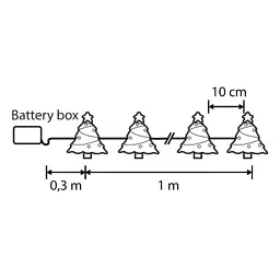 Гірлянда Luca Lighting Ялинка, струна, 1,3 м, класична біла, 10 LED 2AA, таймер (8720967822867) - мініатюра 2