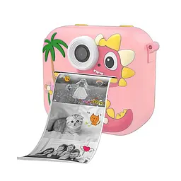 Дитячий Фотоапарат-принтер Динозавр DIY TOYS CJ-4978946-P Рожевий shop (6900072321796)