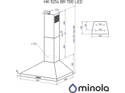 Витяжка купольна Minola HK 5214 BR 700 LED - мініатюра 9